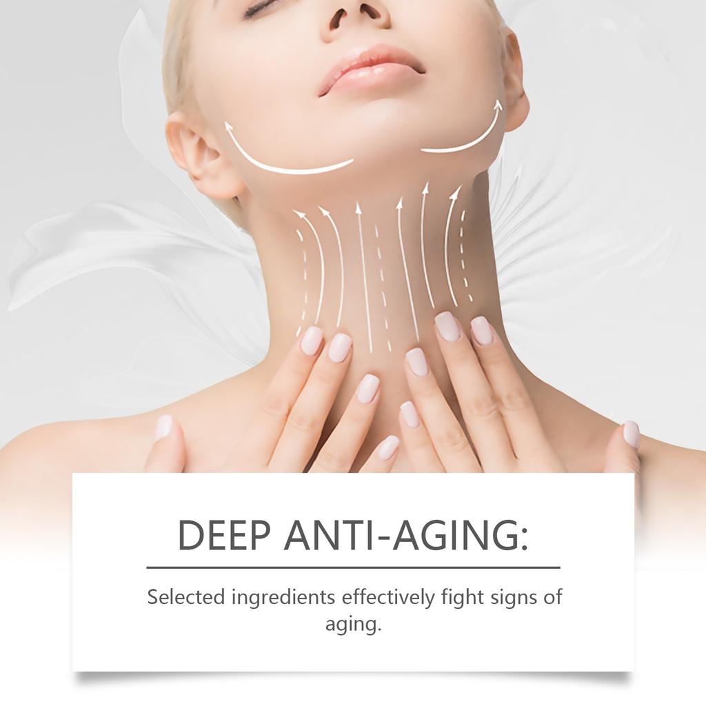 Антивозрастной укрепляющий крем для шеи эффективно уменьшает морщины на шее, повышает эластичность кожи, подходит для различных видов кожи