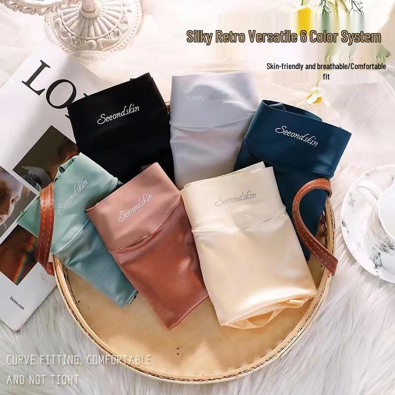 Бесшовные атласные трусы с высокой талией и контролем живота - Дышащие, ощущение обнаженности, удобные, женское белье с эффектом лифтинга бедер.