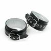 Black Silver Leather Wrist Handcuffs Restraints Cuffs & Shackles