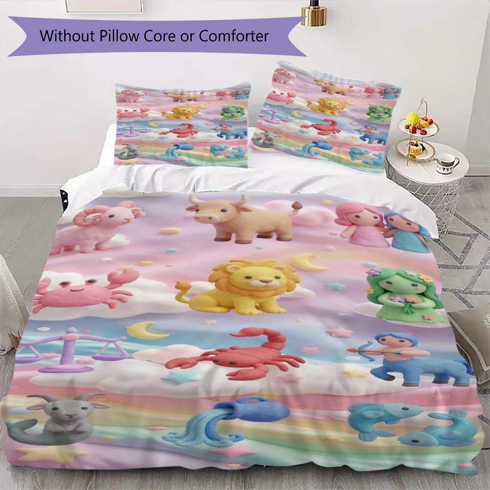 constellations Pattern Bedding uilt Set uilt Cover Pillowcase Home Decoration Birthday Gift (1 * duvet cover + 2 * pillowcase without core)150