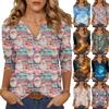 Women's Casual Fashionable Sexy Comfortable V-Neck Christmas Three-Quarter Sleeve Top