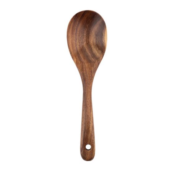 Деревянная кухонная утварь Бытовая лопатка Ложка для супа Ложка для смешивания Антипригарная кухонная утварь с защитой от царапин для повседневного использования