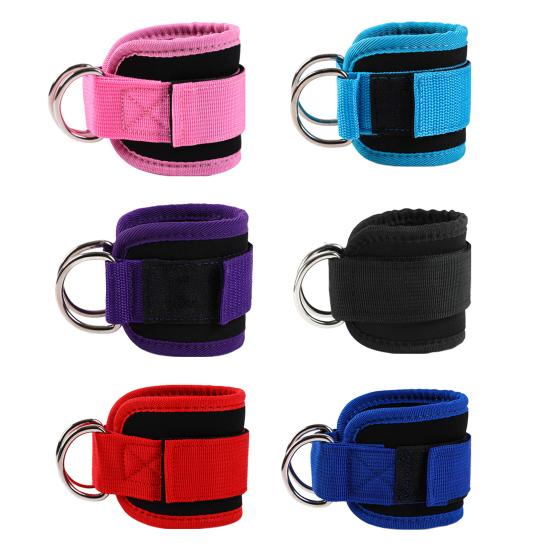 2 шт. манжеты для фитнеса на щиколотке с D-образным кольцом, регулируемые для мужчин и женщин, упражнения на бедра, силовые тренировки, эспандер, аксессуары, ремни на щиколотке, тренировки в домашнем спортзале