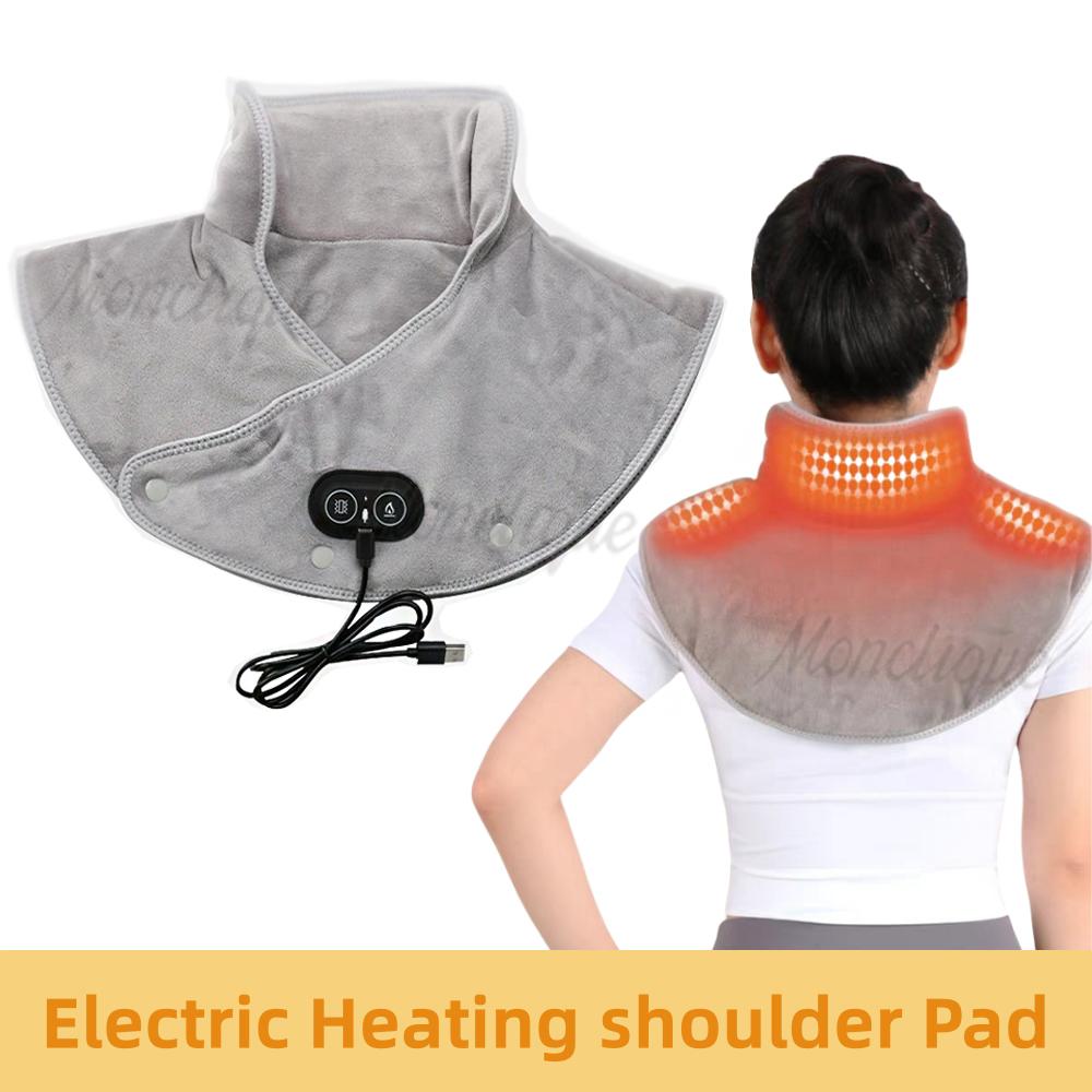 Electric Heating Shoulder Neck Pad Three Gear Hot Compress Cervical Shawl Neck Muscle Massager Back Relax Brace Household Office