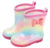 CAWKAY Дождь Дождь Милые и Стильные Детские Ботинки, Ботинки для Девочек, (Радужный Розовый, 16-точечное измерение, 0-центенарий)