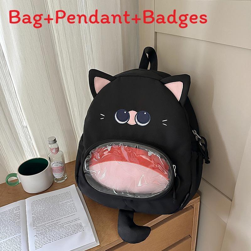 Cat Cartoon Animal Backpack With Nylon Material For Daily Use