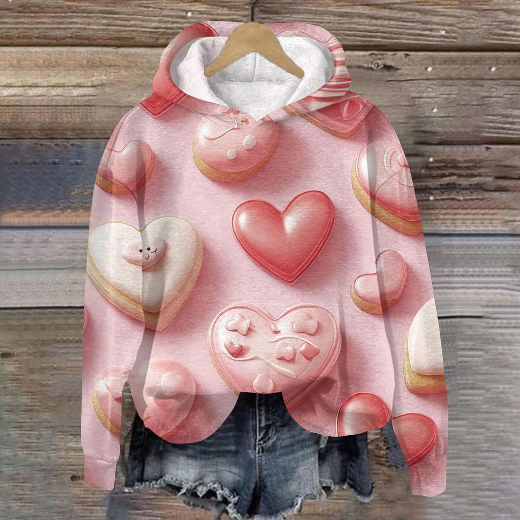 Женская плюшевая теплая повседневная куртка с принтом ко Дню святого Валентина, зимняя куртка