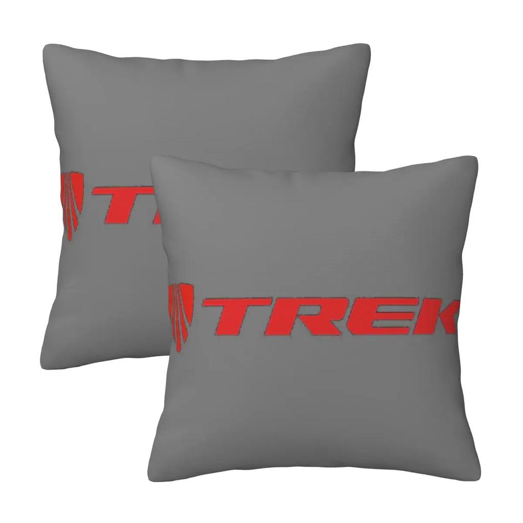 Trek Bike Logo 2 pcs Square Pillowcase Pillow Cover Cushion Zip Decorative Comfort Throw Pillow for Home Car