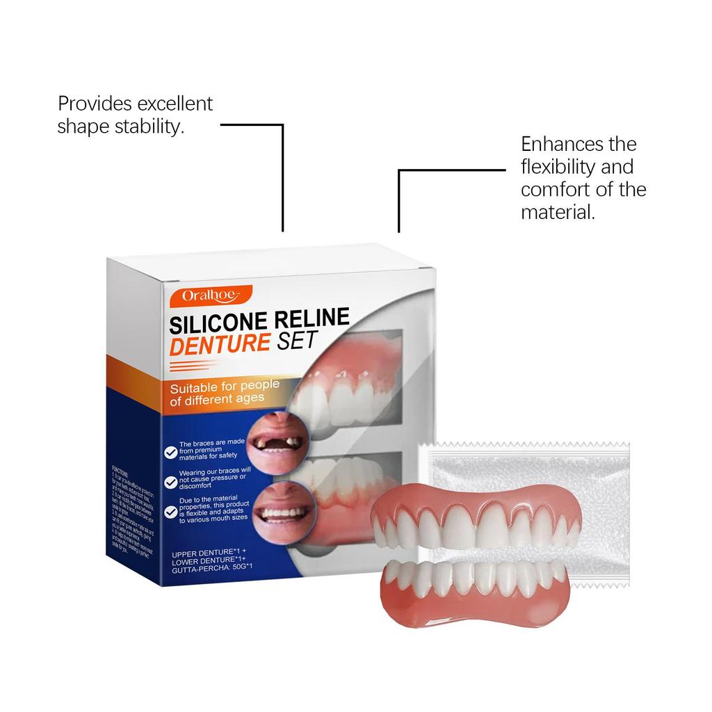 Denture Finishing Braces Cosmetic Dental Braces Enhance Smile Aesthetics Comfortable Material Dentures