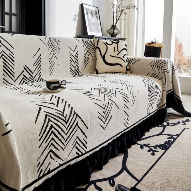 Funda Sofa Home Chenille Fishbone Pattern Sofa Mats Throw Blanket  All-season Camping Picnic Blanket Cover Sofa Cover