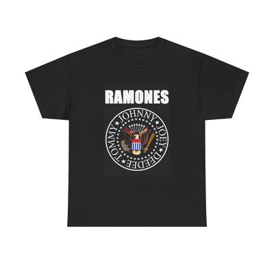 Футболка Ramones Винтажный логотип рок-графика панк Унисекс Плотный хлопок