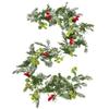 Christmas Decoration Xmas Garland Artificial Berries Garland Holiday Xmas Cabinet Table Artificial Leaf Decor Wreath