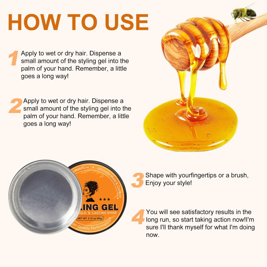 Гель для волос Увлажняющий Стайлинг Сломанные волосы Завершение Сильная укладка Гель для волос Желе Клей