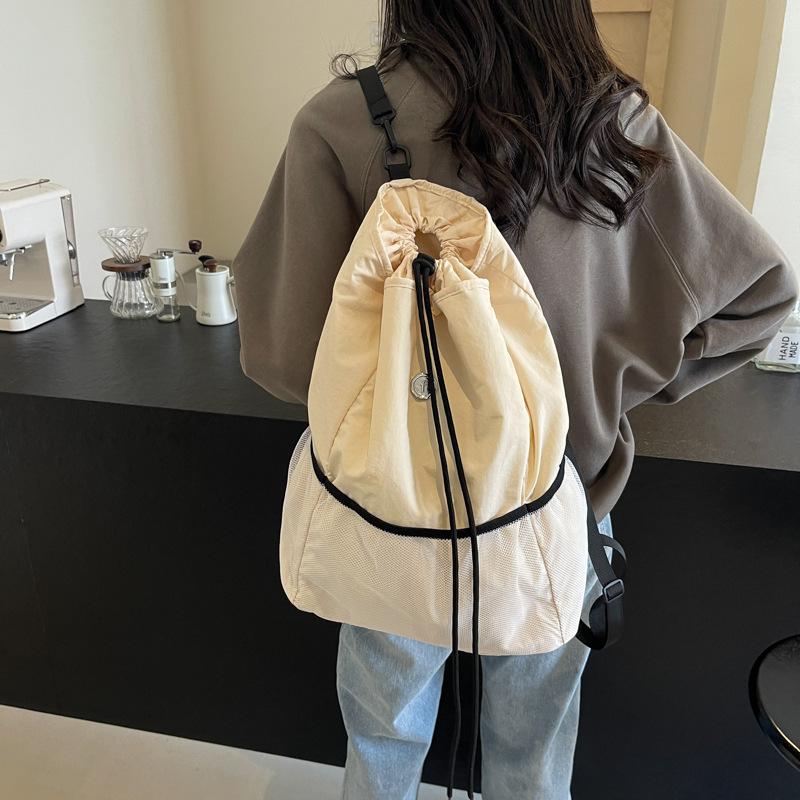 Женский рюкзак с завязками на шнурке, большой емкости, дорожный рюкзак, легкий, простой, школьный рюкзак