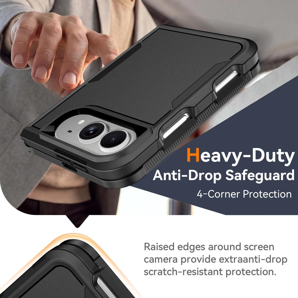 Folding design, suitable for Apple iPhone Duo phone case, 2-in-1 matte finish, drop-proof protective case