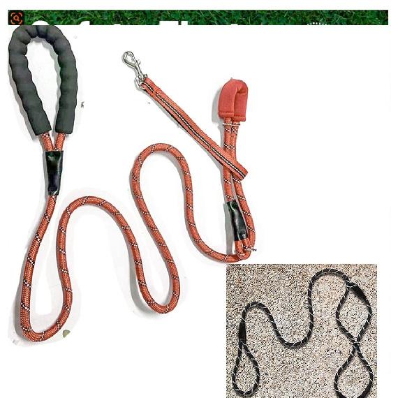Adjustable Nylon Reflective Dog Leash with Anti-Bite Muzzle, Anti-Pull Explosion-Proof Traction Rope for Medium Large Dogs