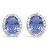 [J0351] - Silver Earrings 'Celestina' Silvery White Tanzanite (rhodium Plated) - 8x10 Mm