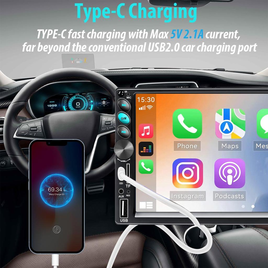 Carplay автомобильное радио 2din сенсорный экран автомобильный стерео Mp5-плеер с Bluetooth Mirrorlink USB 2 Din авторадио для универсального