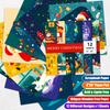 12 штук рождественской бумаги для рождественского венка, снеговика, альбома, вырезания фона, украшения, подложки