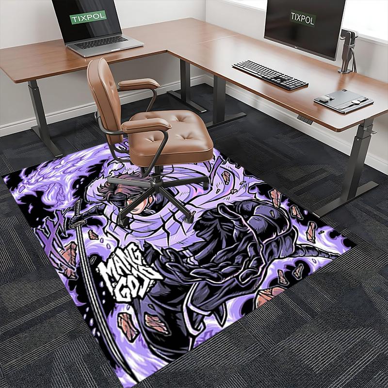 1pc Manga God Chair Mat: Anime Cartoon Design, Non-Slip Carpet for Office Chairs, Suitable for Home Decor, Living Room, Bedroom, Game Room - Perfect G
