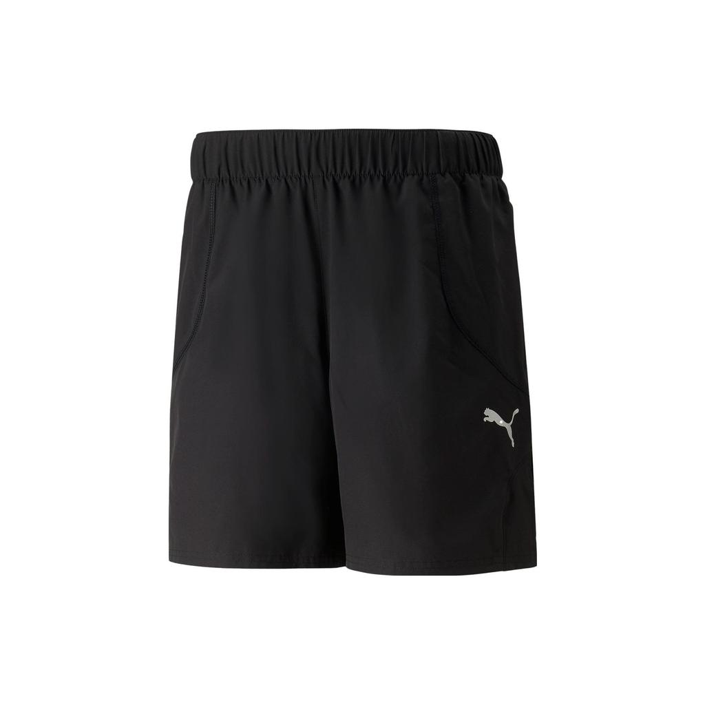 Puma Solid Color Elastic Waist Straight Loose Casual Shorts Men Shorts Black 523674-01