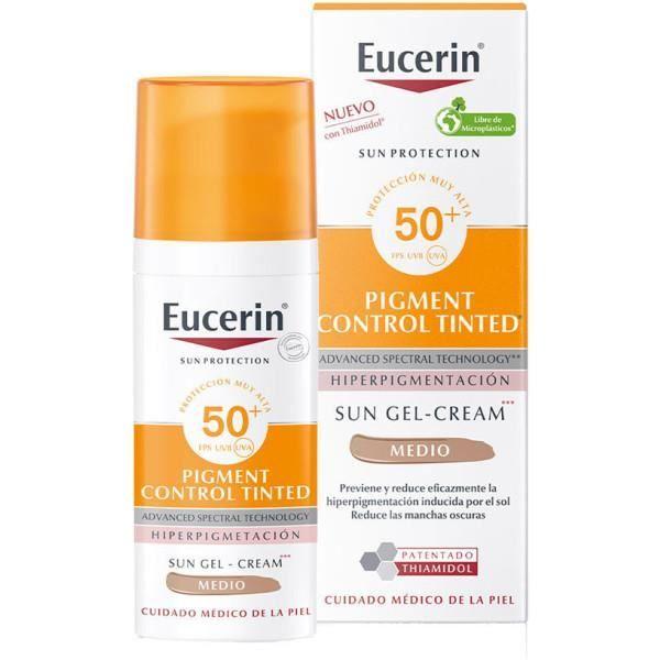 Protection solaire - EUCERIN - Pigment Control SPF50+ - Teinté moyen - Non comédogène - 50 ml