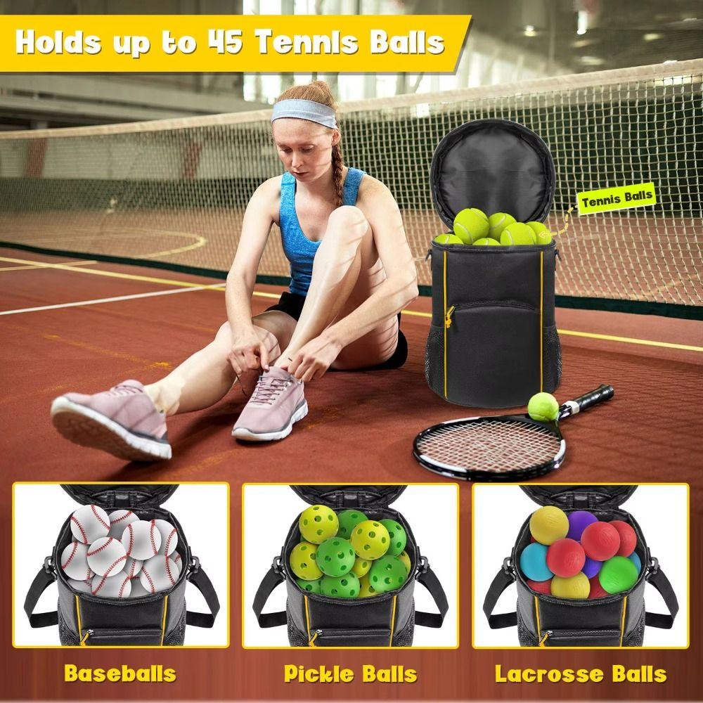 Shoulder Strap Tennis Storage Bag Large Capacity Tennis Balls Holder Bag Baseball Bag