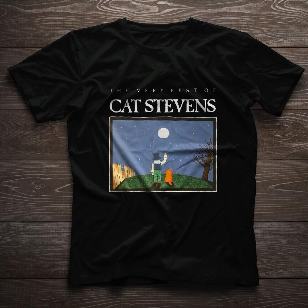 Cat Stevens The Very Best of Cat Stevens Cotton Black Full Size Shirt CM030 Unisex T-Shirt