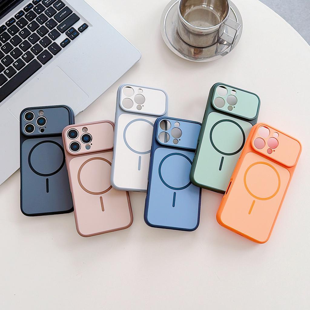 Новый чехол для iPhone 2026 года для 16 15 14 Pro Max, Роскошный матовый магнитный чехол с защитой объектива камеры, Защита от царапин, Чехол для телефона с поддержкой беспроводной зарядки