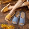 Летние женские модные повседневные льняные тапочки