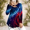 Women Plus Size Long Sleeve Top Metal Ring Neck Design Loose Casual Daily Basic T Shirt