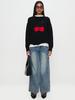 2026 Autumn/Winter European & American Casual Cherry Embroidered Knit Pullover Sweater