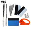 7Pcs/Set Car Vinyl Wrap Tool Set Film Cutter Squeezing Scraper Carbon Fiber Film Wrapping Cutter Aid Tool Window Tinting