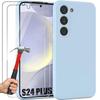 Case and Tempered Glasses - Cover - for Samsung Galaxy S24 Plus - TPU - Anti-slip - Flexible - with 2 Tempered Glasses