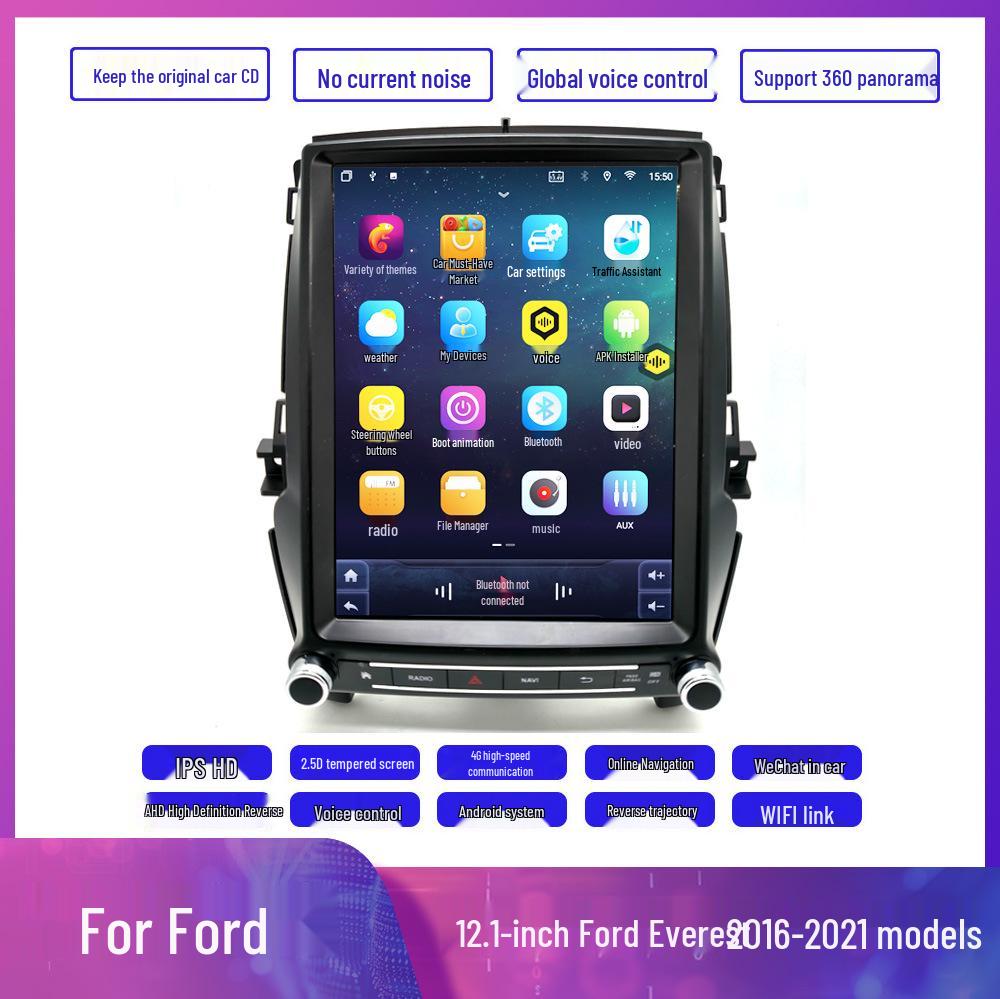 12,1-дюймовая система навигации и управления на Android с CarPlay для Ford Everest 2016-2021