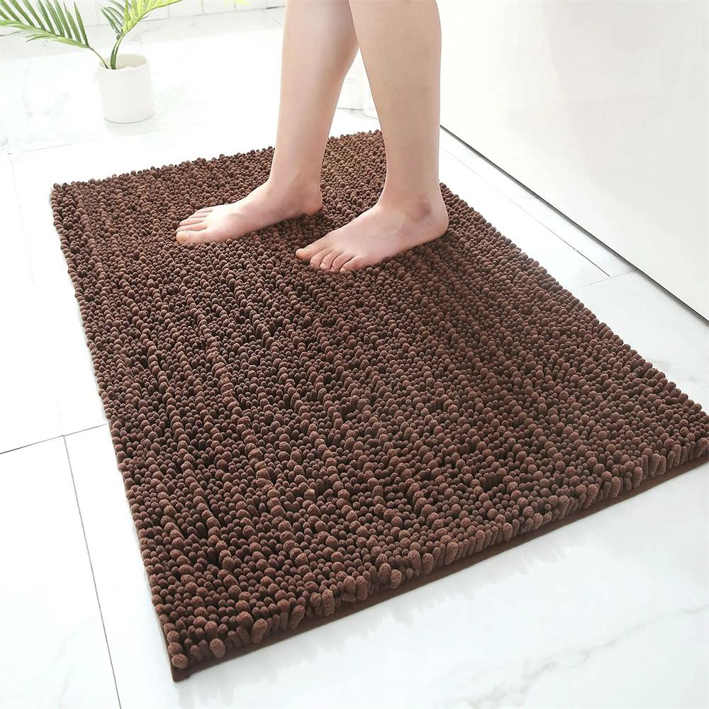 Olanly Super Absorbent Bathroom Rug Luxury Chenille Bath Mat Plush Non-slip Shower Mat Bathroom Carpet Welcome Deal Floor Mats