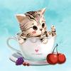 5D DIY Алмазная картина Кот в чашке Вышивка Крестом Горный хрусталь Мозаика Домашний декор
