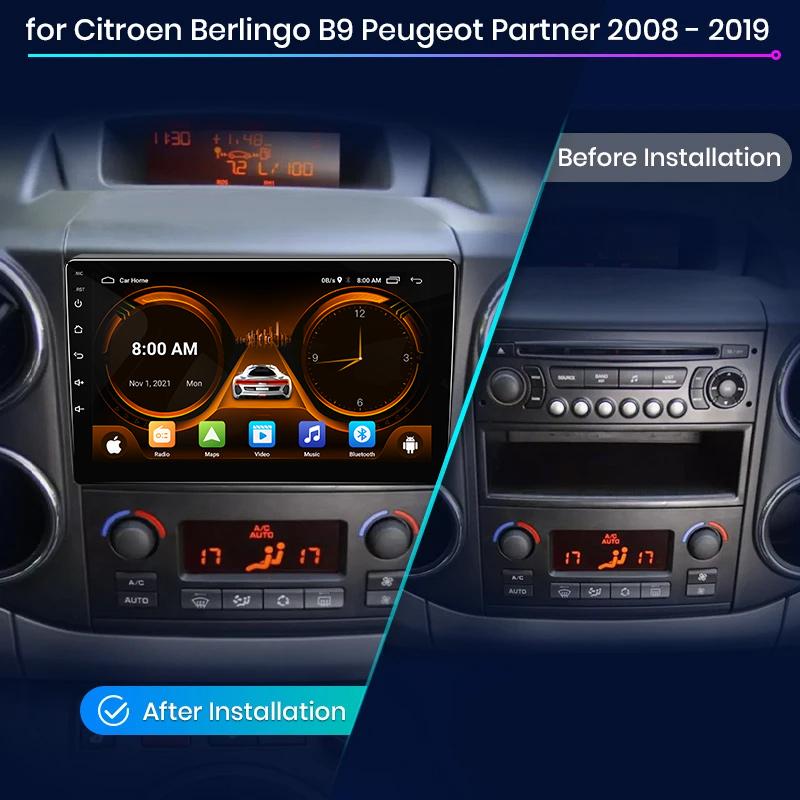 Автомобильное радио JIUYIN для Citroen Berlingo B9 Peugeot Partner 2008 - 2019 беспроводная система CarPlay Android Auto интеллектуальные системы автомобиля 2din