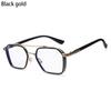 Reduces Eye Strain Vintage Polygon Double Frame UV Protection Reading Glasses Anti Blue Light Flat Mirror Eyewear Eyeglasses