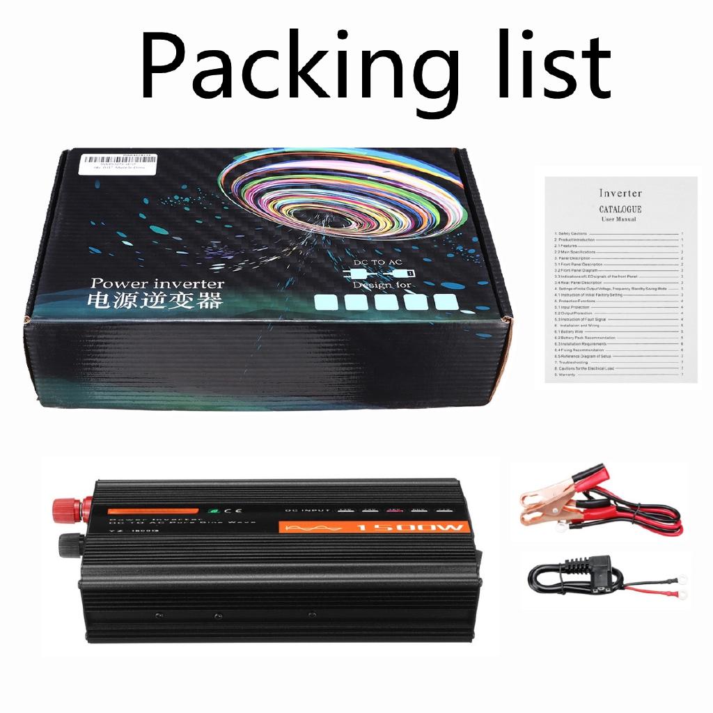 DC12V/24V/48V To AC220V Pure Sine Wave Inverter 50HZ Power Converter Booster For Car Inverter Household DIY 1500W