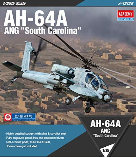 Academy US Army Apache South Carolina ANG Plastic Model 12129 1/35 AH-64A