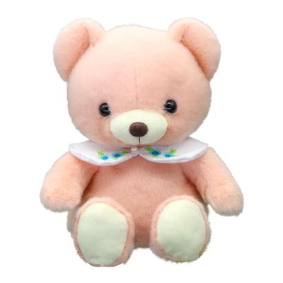 Take Off Baby Bear Drop Ретро-медведь пастельных тонов с милой вышивкой цветов на воротнике Мягкая игрушка M Розовый [Музыкальная шкатулка в комплекте]