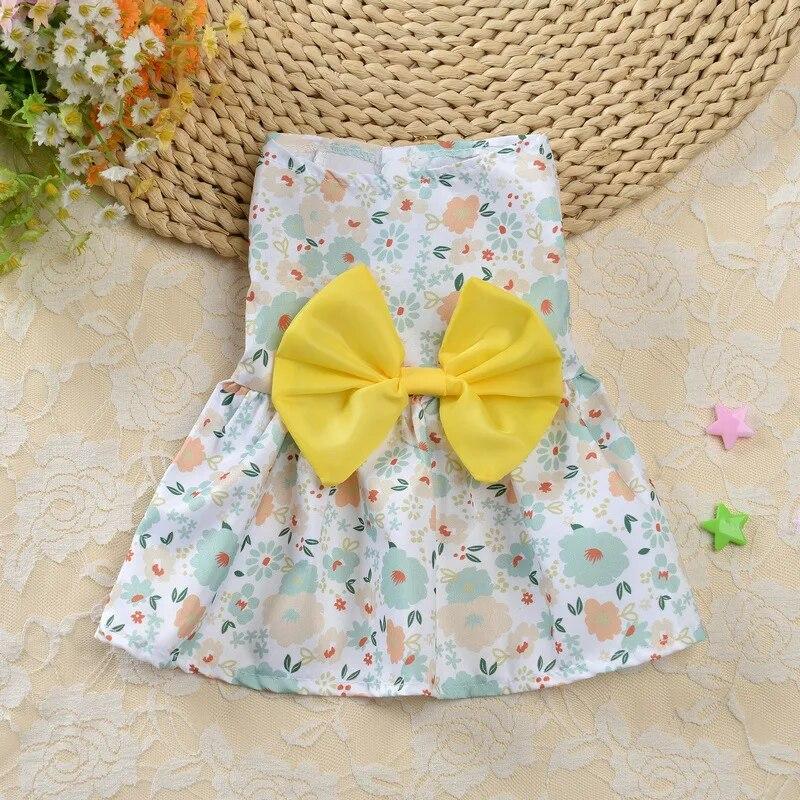 Summer Fruit Printed Dog Skirt for Small Dogs Cats Clothes Sleeveless Dog Vest Puppy Shirt York Chihuahua Pug Dress Costumes