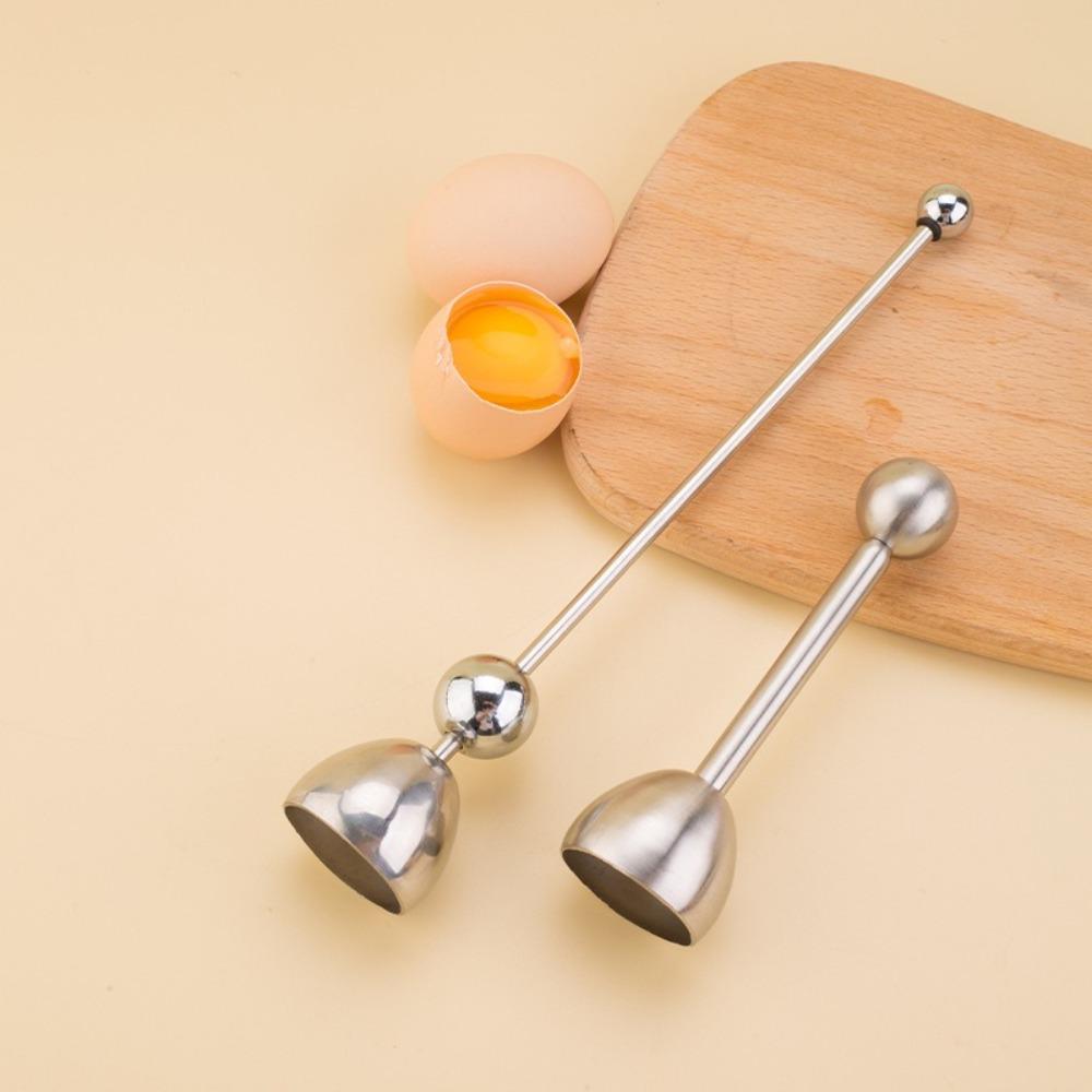 2pcs Professional Egg Topper Cracker Stainless Steel Shell Boiled Tool Egg Knocker Opener Raw Eggs