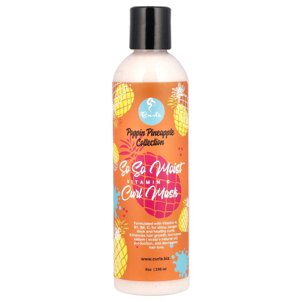Curls Popping Pineapple Collection, So So Moist, Vitamin C, Curl Mask, 236ml (8oz)