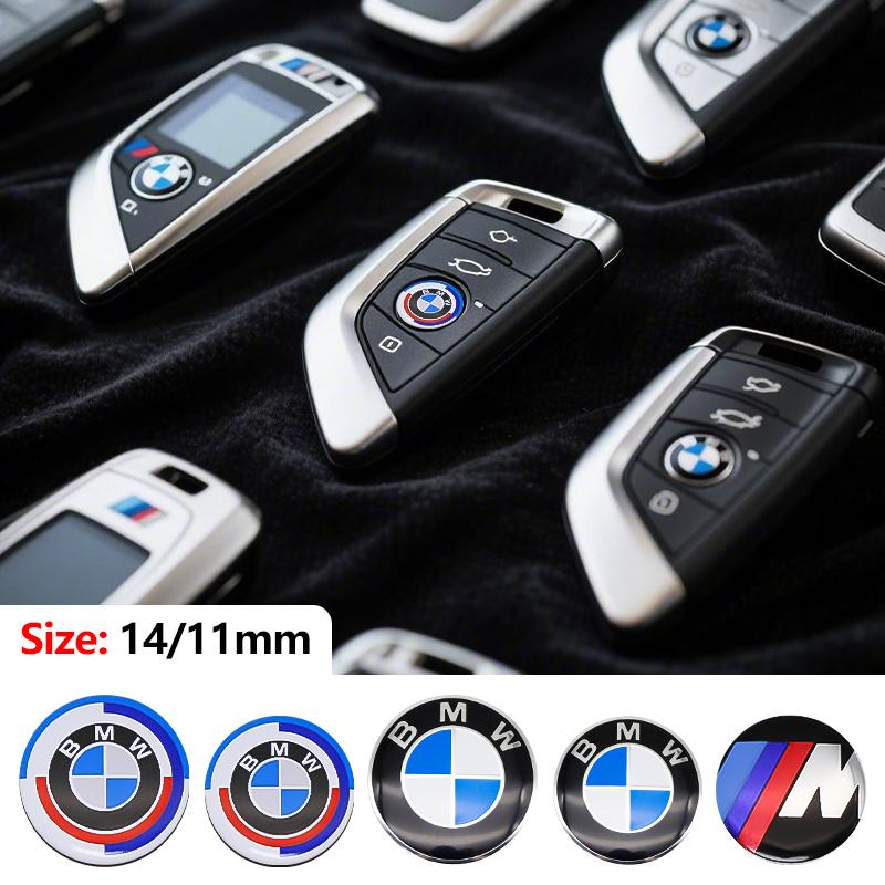 LXXM7 11mm 14mm Car Remote Key Fob Emblem For BMW E46 E90 F10 Sticker Logo Replacement F30 G20 X1 X3 X5 M Performance 50th Anniversary