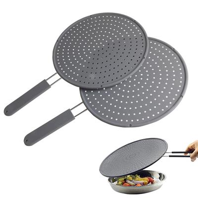 Силиконовая кухонная защита от брызг с ручкой, жаропрочная защита от брызг масла, крышка сливной доски, крышка кухонной сковороды