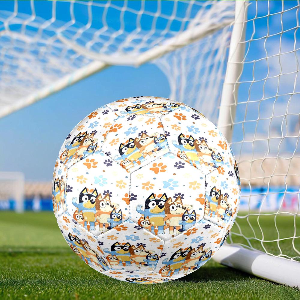 Paw Prints And Bluey Friends Size 5 Soccer Ball, Suitable for Training and Matches, High-Elasticity, Wear-Resistant Material Gift for Fan