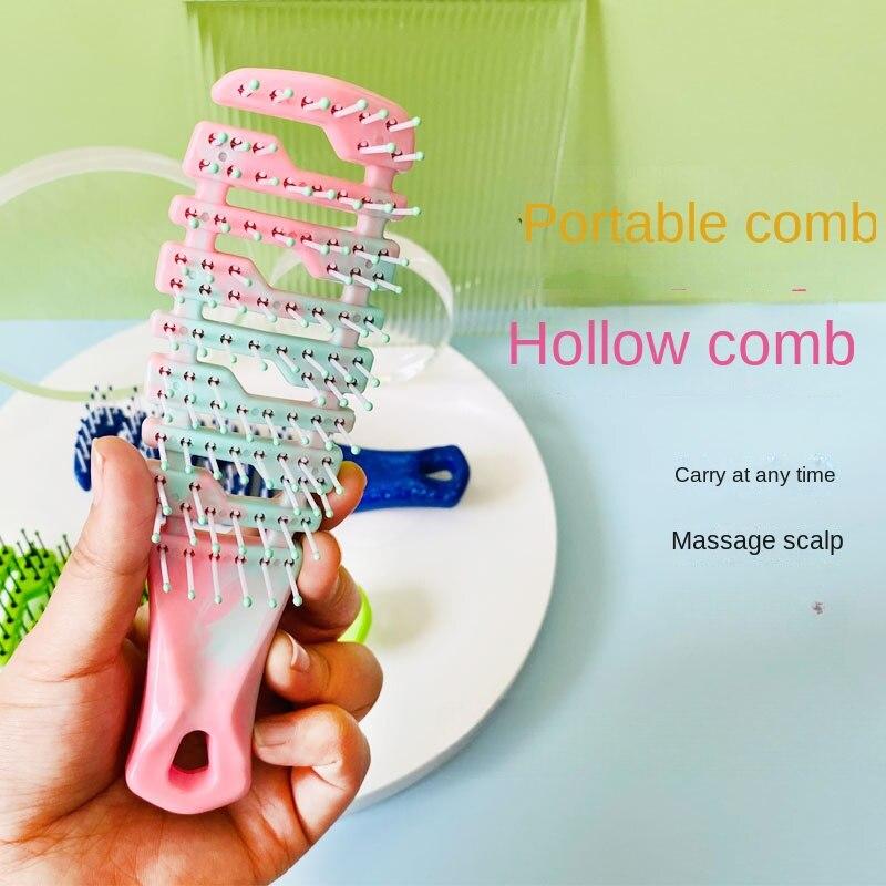 Расческа для изменения цвета, распутывающая спутанные волосы, антистатическая расческа для массажа, салонные парикмахерские инструменты для укладки, 1 шт.