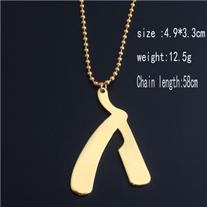 Fashion Razor Blades Pendant Necklaces Men Jewelry Male Shaver Shape Necklaces & Pendants Barber Shop Necklace for Male Boys